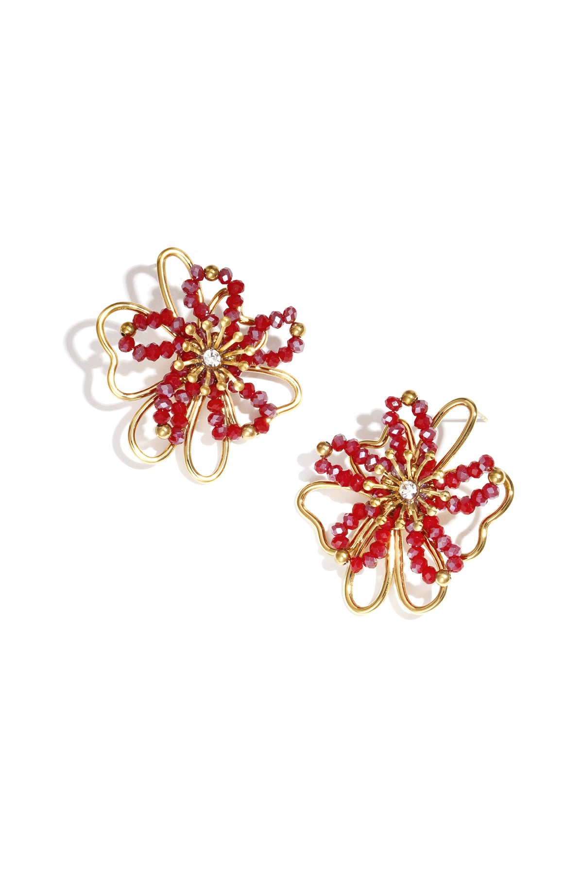 Boucles Fleur Rouge – Édition Saint-Valentin