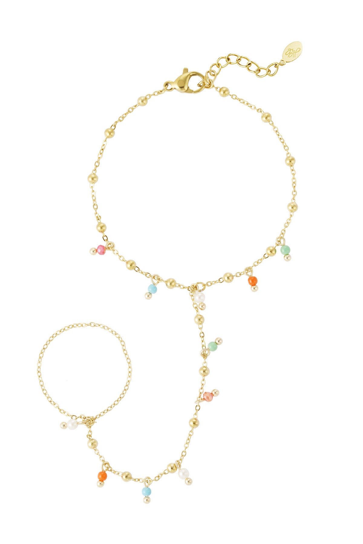 Bracelet “Color Power” Doré – Perles & Charms Chic