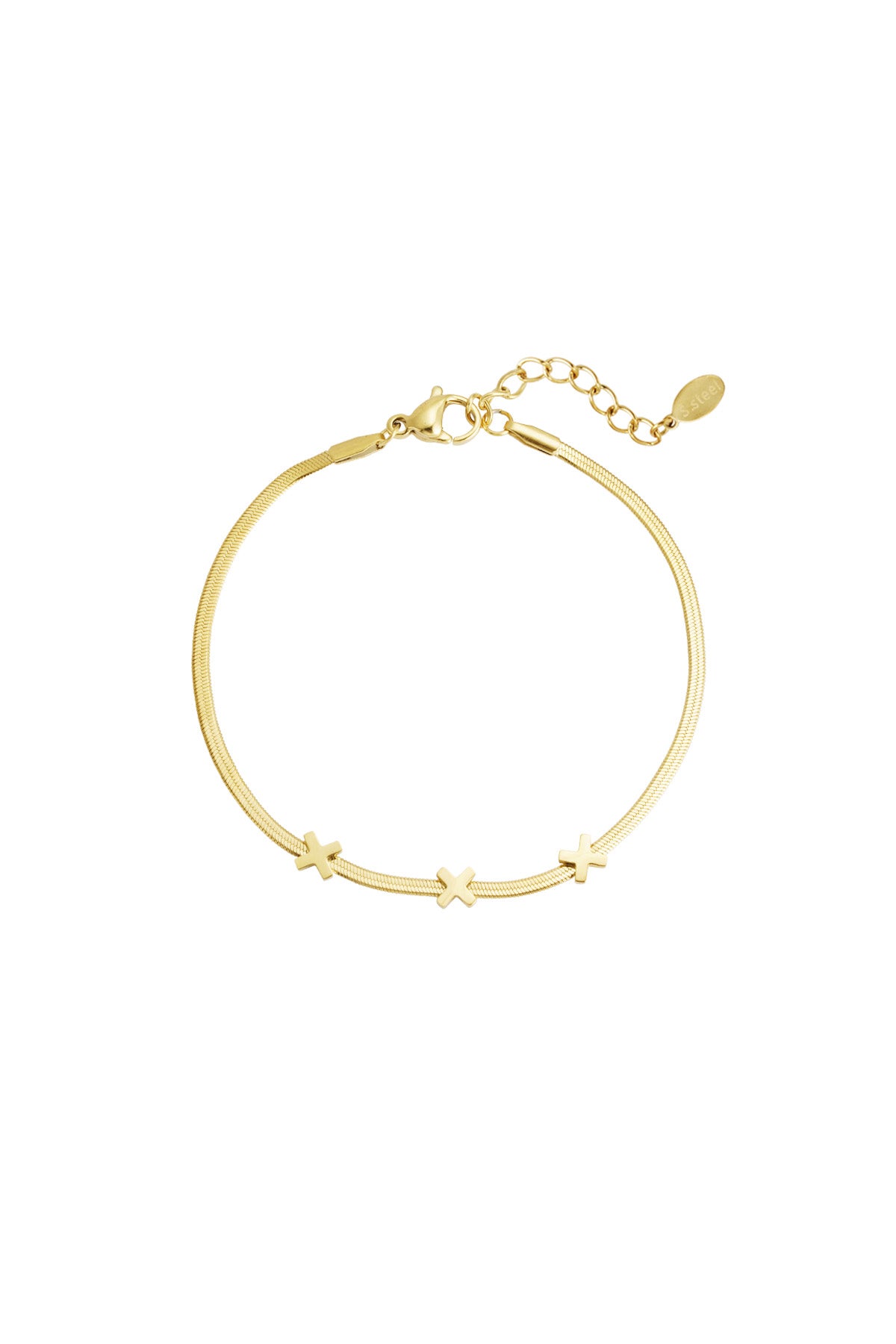 Bracelet “Triple Amsterdam” Doré – Élégance Fine