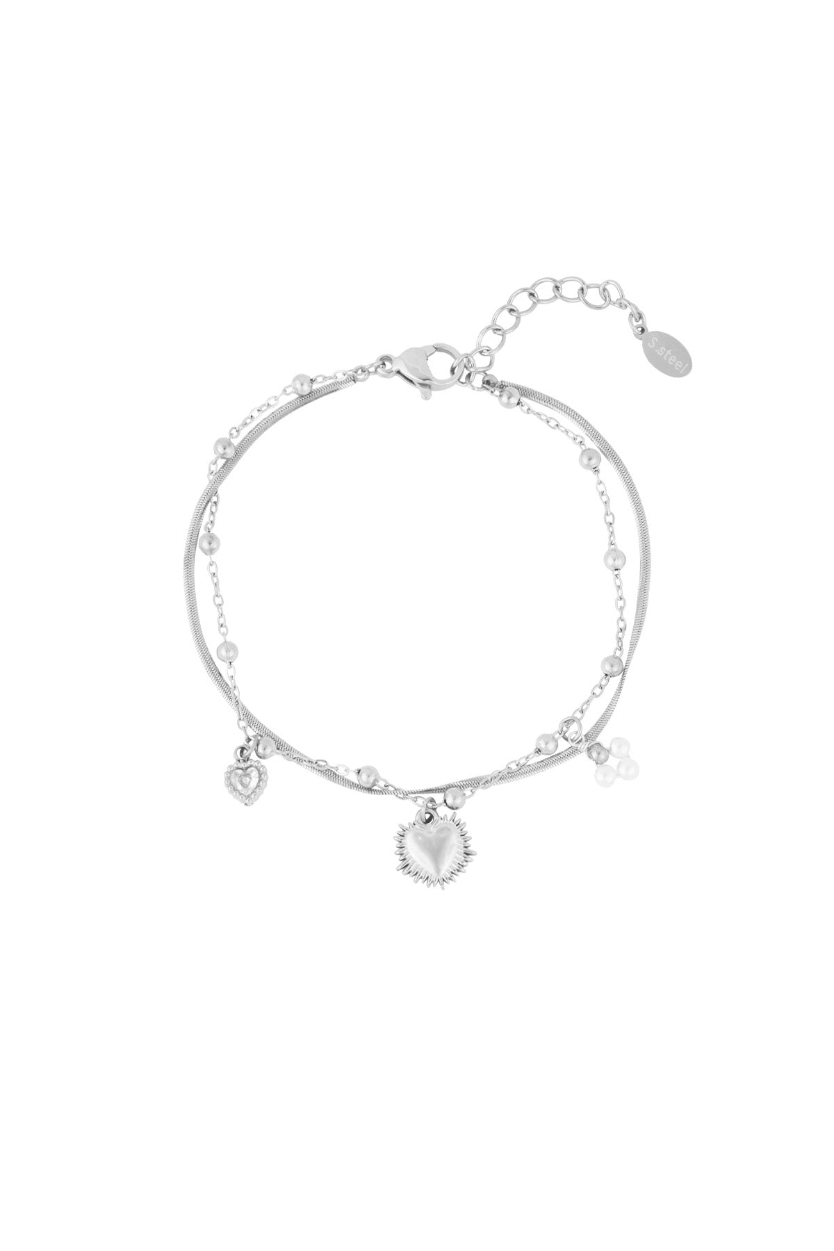 Bracelet “Double Heart” Doré – Romantique & Tendance