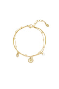 Bracelet “Double Heart” Doré – Romantique & Tendance
