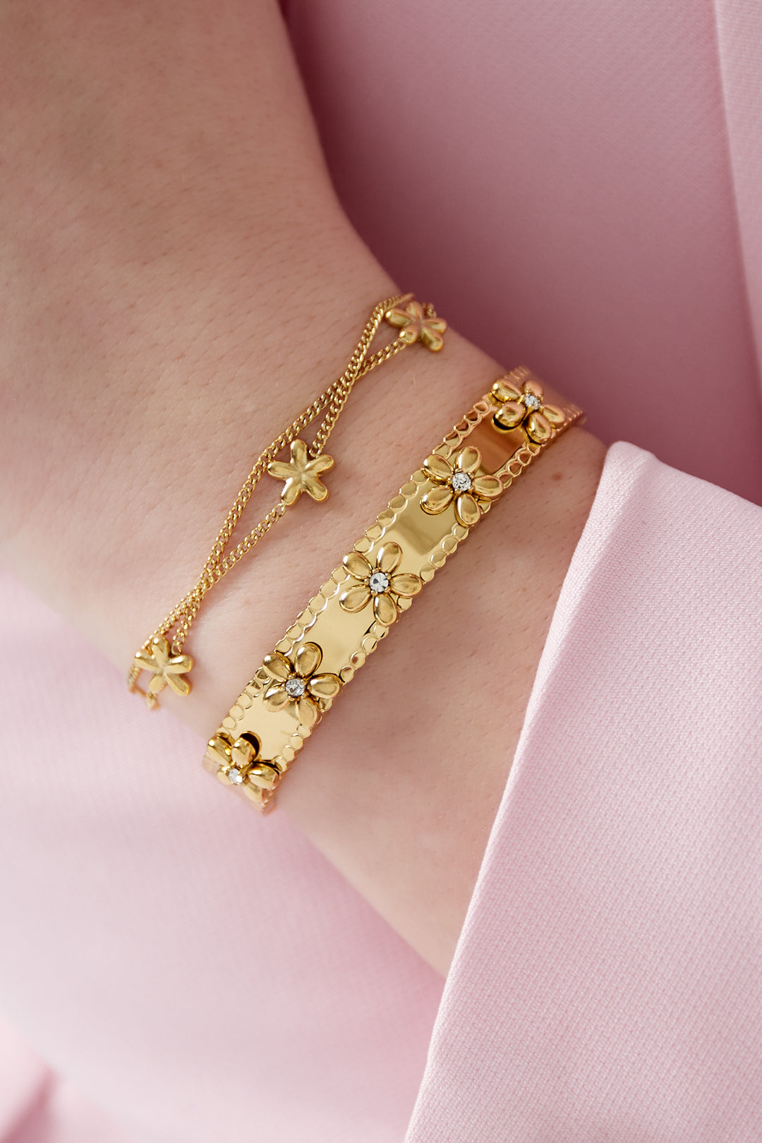 Bracelet “Flower Party” Doré – Bijou Délicat